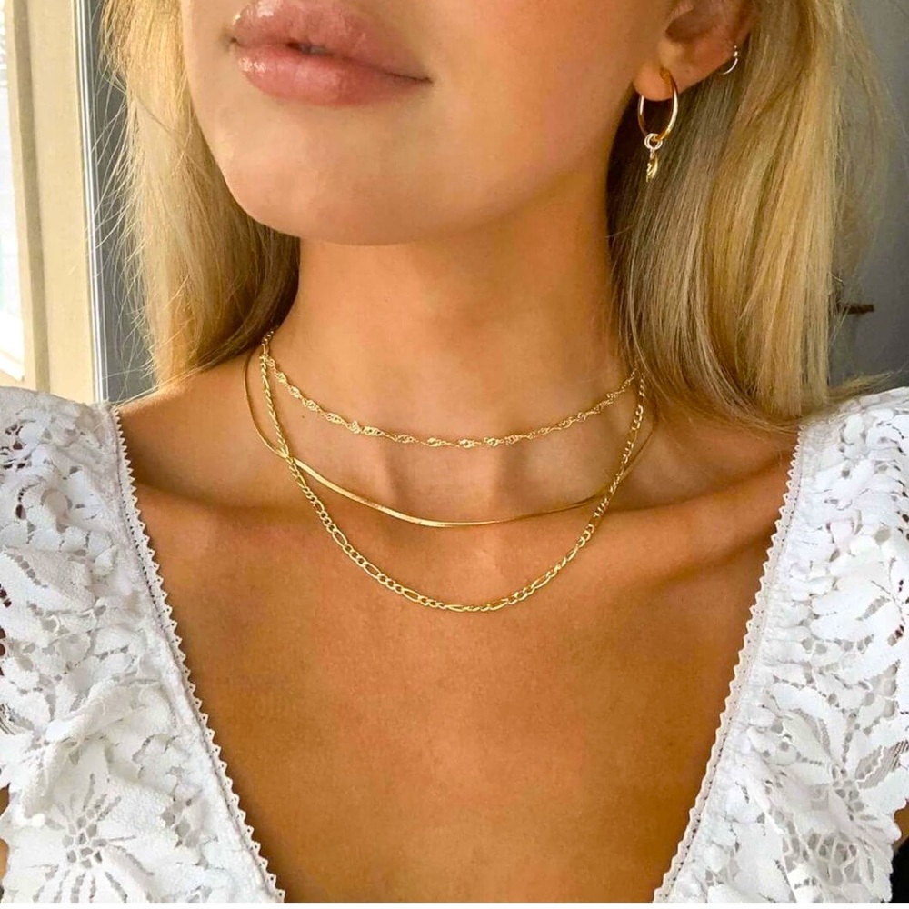 14k Gold plated delicate chain set